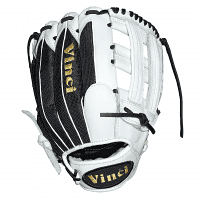 13 Inch Fielders Glove-BMB-OB White with Black Mesh - Right Handed Thrower